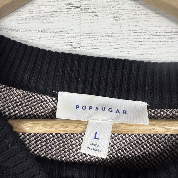 Popsugar Womens Size Large Black Polka Dot Crewneck Sweater - Picture 4 of 6